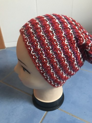 Mütze beanie grau rot - mütze,, beanie,