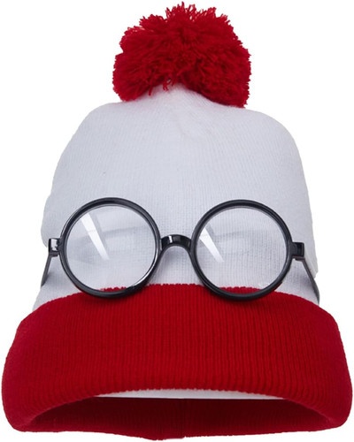 Rot weiß strickmütze beanie - rot-weiß,