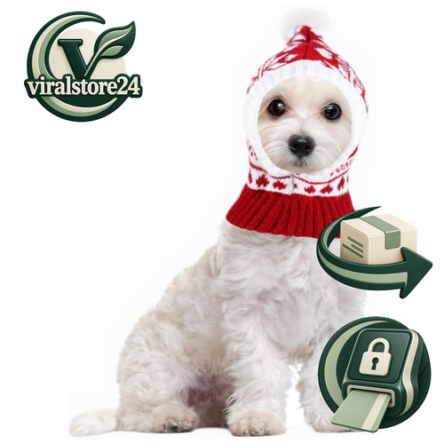 Weihnachtsmütze hund rot - weihnachtsmütze,